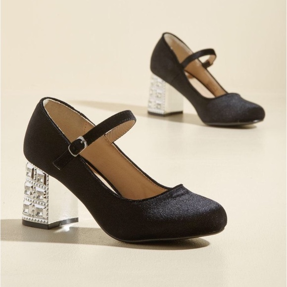 Modcloth Shoes - ModCloth Nyla disco heel black Mary Jane heels